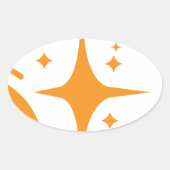 AI-embleem Twinkle-sterren, baken van het digitale Ovale Sticker (Voorkant)