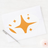 AI-embleem Twinkle-sterren, baken van het digitale Ovale Sticker (Envelop)