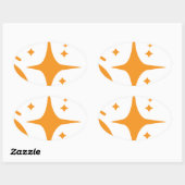 AI-embleem Twinkle-sterren, baken van het digitale Ovale Sticker (Vel)