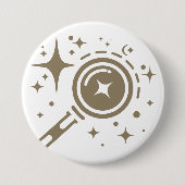 AI-embleem Twinkle-sterren, baken van het digitale Ronde Button 7,6 Cm (Voorkant)