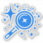 AI-embleem Twinkle-sterren, baken van het digitale Sticker (Voorkant)