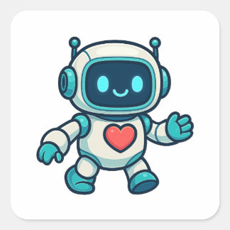 AI- en robotpersonages Vierkante Sticker