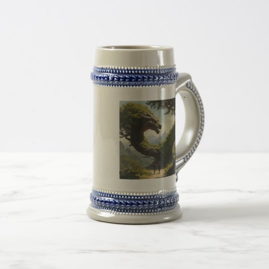 AI Enchanted Tree Dragon Mok Beer Stein (Voorkant rechts)