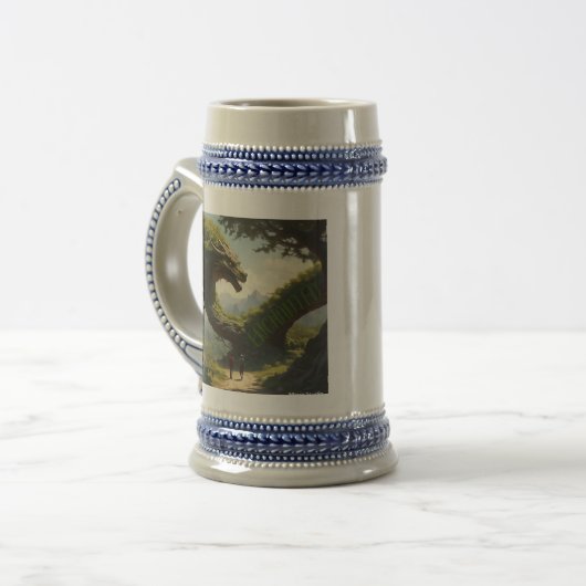 AI Enchanted Tree Dragon Mok Beer Stein (Voorkant links)