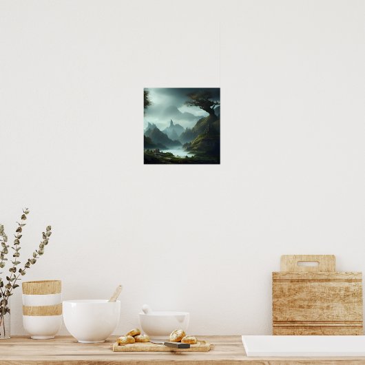 AI Fantasy Landscape #02 Poster (Keuken)