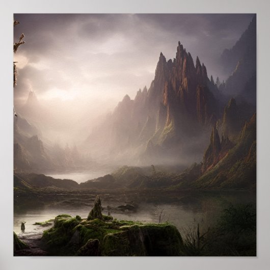 AI Fantasy Landscape #04 Poster (Voorkant)