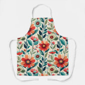 AI Floral All-Over Print Schort voor Creative Cook (Voorkant)