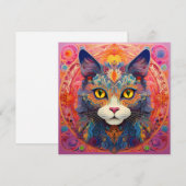 AI Flower Cat Feestdagenkaart (Voorkant / Achterkant)