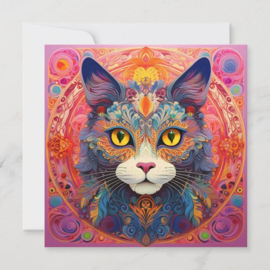 AI Flower Cat Feestdagenkaart (Voorkant)