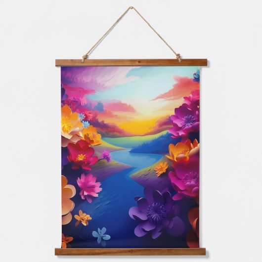 AI Flower Design Hangend Wandkleed (Voorkant)