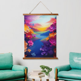 AI Flower Design Hangend Wandkleed