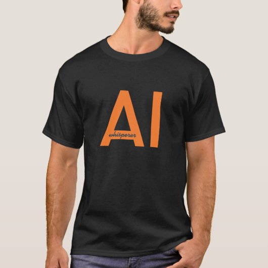 AI fluisterprompt engineer sinaasappel T-shirt (Voorkant)