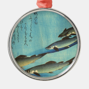 Ai (forel) - Hiroshige's Japanse visprint Metalen Ornament