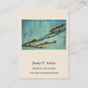 Ai (Forel) - Hiroshige's Kleuren Japanse Visfoto Visitekaartje