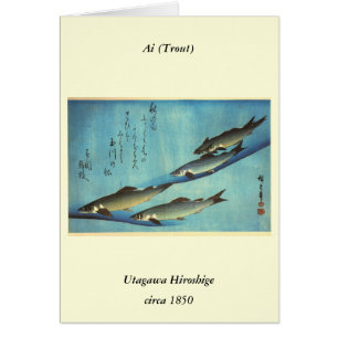 Ai (forel) - Hiroshige's kleurenJapanse vis afdruk