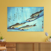 Ai (forel) - Hiroshige's kleurenJapanse vis afdruk Canvas Afdruk (Insitu (Woonkamer))