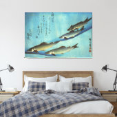 Ai (forel) - Hiroshige's kleurenJapanse vis afdruk Canvas Afdruk (Insitu (Slaapkamer))