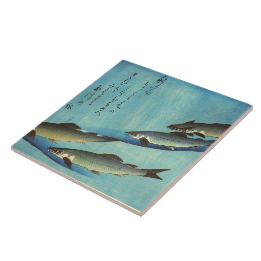 Ai (forel) - Hiroshige's kleurenJapanse vis afdruk Tegeltje (Zijkant)