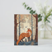 AI Forest Fox Briefkaart (Staand voorkant)
