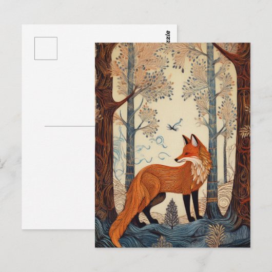 AI Forest Fox Briefkaart (Voorkant / Achterkant)