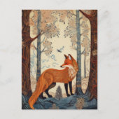 AI Forest Fox Briefkaart (Voorkant)