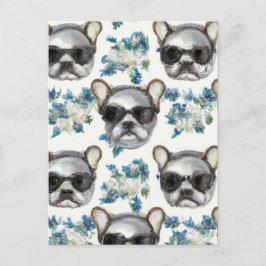 AI Franse Bulldog Pattern Briefkaart