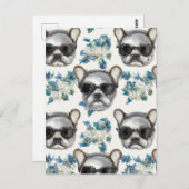 AI Franse Bulldog Pattern Briefkaart (Voorkant / Achterkant)