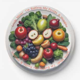 AI Fruit & Veggie Papier Borden Papieren Bordje