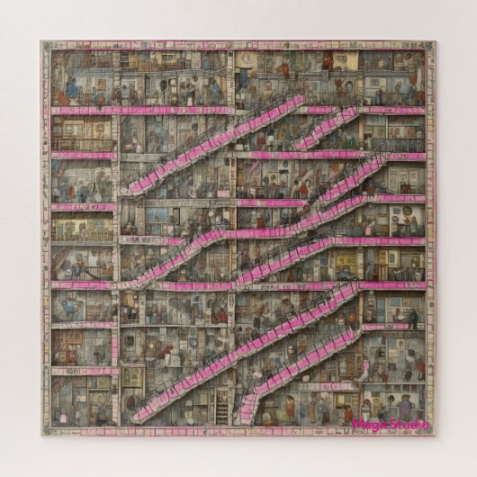 AI Gedetailleerde Meerdere Mini Kamers Puzzel (Verticaal)