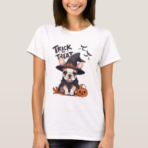 AI gegenereerd   Franse buldog   Halloween T-shirt