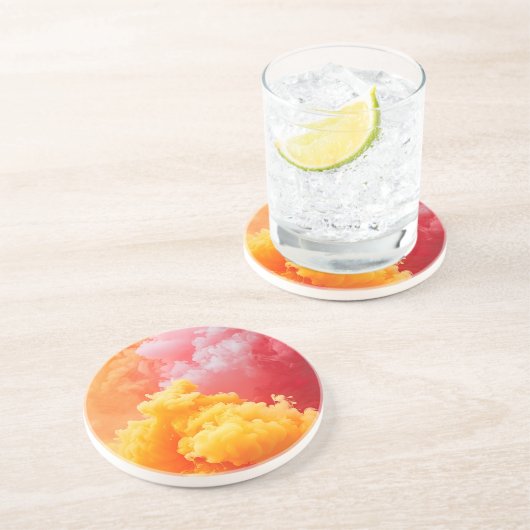 AI-gegenereerd gekleurd dun roken Zandsteen Onderzetter (Zijkant)