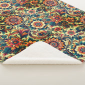 Ai gegenereerd kleurrijke bloemmotief sherpa deken (3/4)