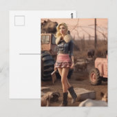 AI gegenereerd pop in een post-apocalyptische were Briefkaart (Voorkant / Achterkant)