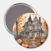 AI Gegenereerd Spooky Oud Huis Halloween Magneet (Voorkant / Achterkant)