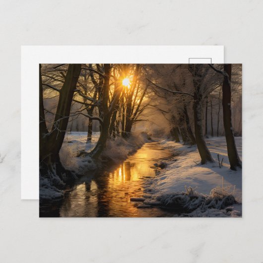 (AI gegenereerd) Winterlandschap Briefkaart (Voorkant / Achterkant)