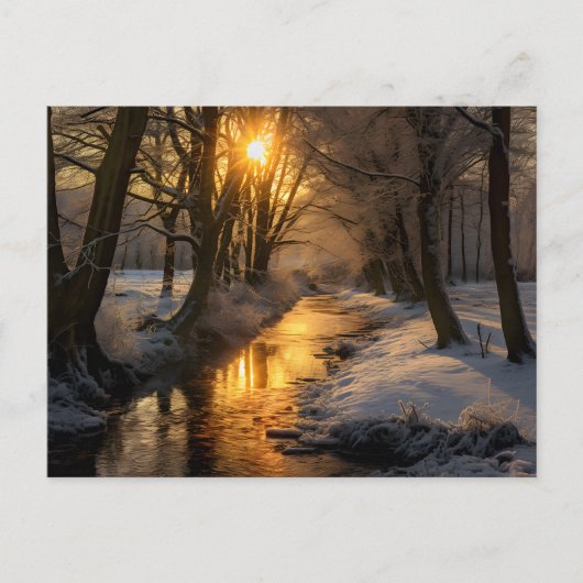 (AI gegenereerd) Winterlandschap Briefkaart (Voorkant)