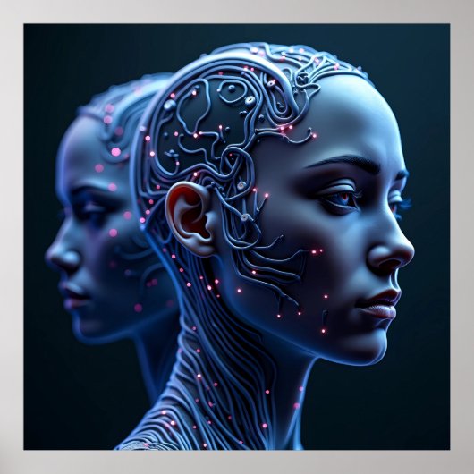 AI-gegenereerde cyberpunk-Poster Poster (Voorkant)
