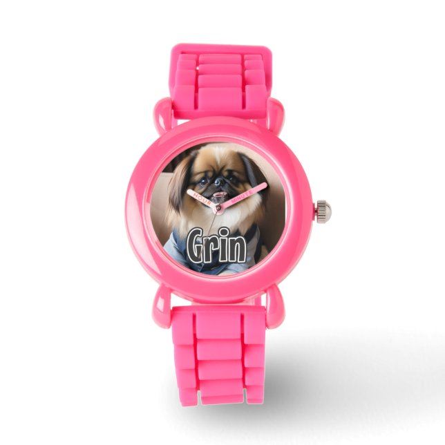 AI-gegenereerde hond 01 "Grin" Horloge (Voorkant)