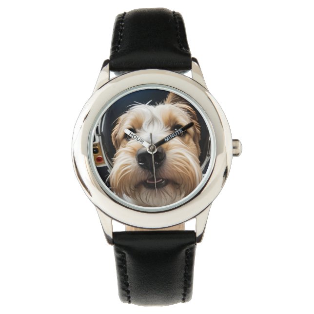 AI-gegenereerde hond 01 "Roger" Horloge (Voorkant)