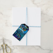 AI gegenereerde kleurrijke Uil Cadeaulabel (Met Touw)