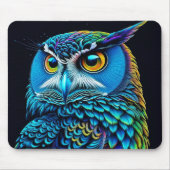 AI gegenereerde kleurrijke Uil Muismat (Voorkant)