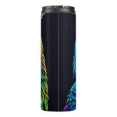 AI gegenereerde kleurrijke Uil Thermosbeker (Achterkant)