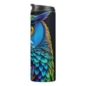 AI gegenereerde kleurrijke Uil Thermosbeker (Geroteerd rechts)