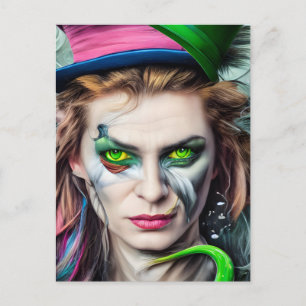 AI gegenereerde Mad Hatter Fantasy Ansichtkaart Briefkaart