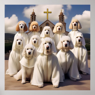 (AI gegenereerde) poedels zijn leden Poster