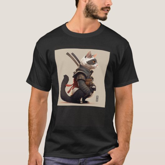 AI Gegenereerde Shinobi Cat T-shirt (Voorkant)