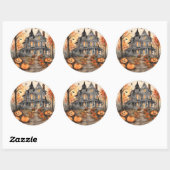 AI Gegenereerde Spooky Oude Huis Halloween Sticker (Vel)