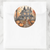AI Gegenereerde Spooky Oude Huis Halloween Sticker (Tas)