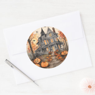AI Gegenereerde Spooky Oude Huis Halloween Sticker