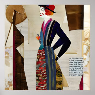 AI gegenereerde vrouw collage Poster